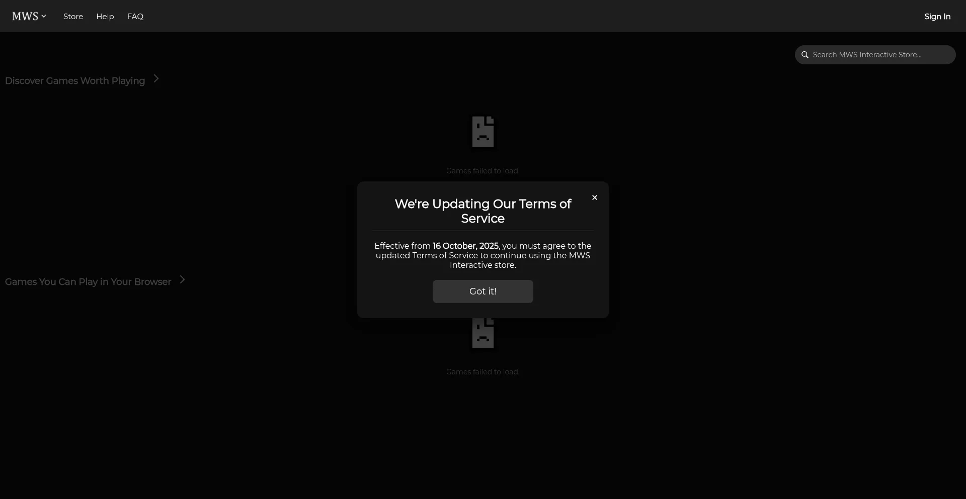 Store.mwsinteractive.com Screenshot