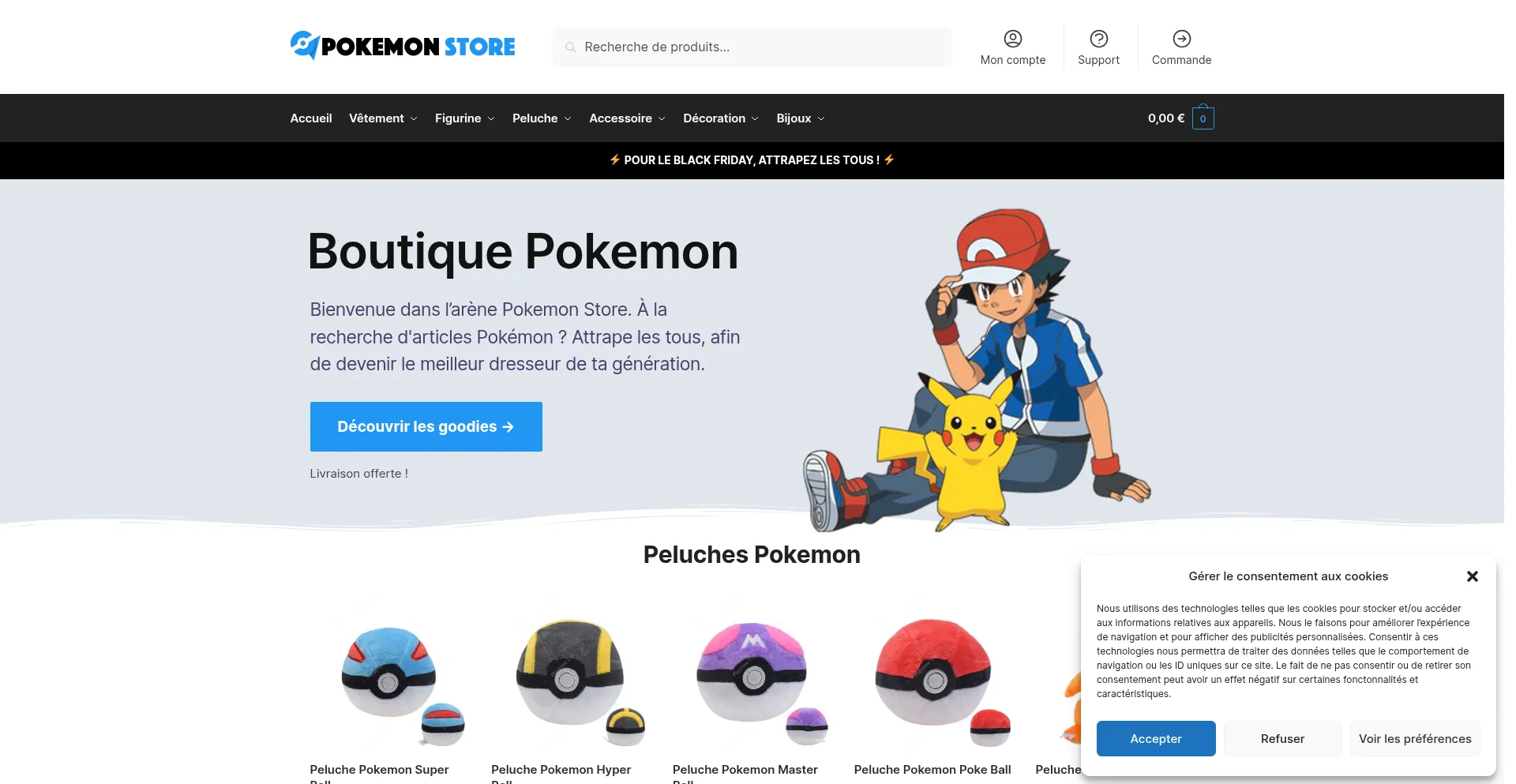 Website screenshot of Store-pokemon.com