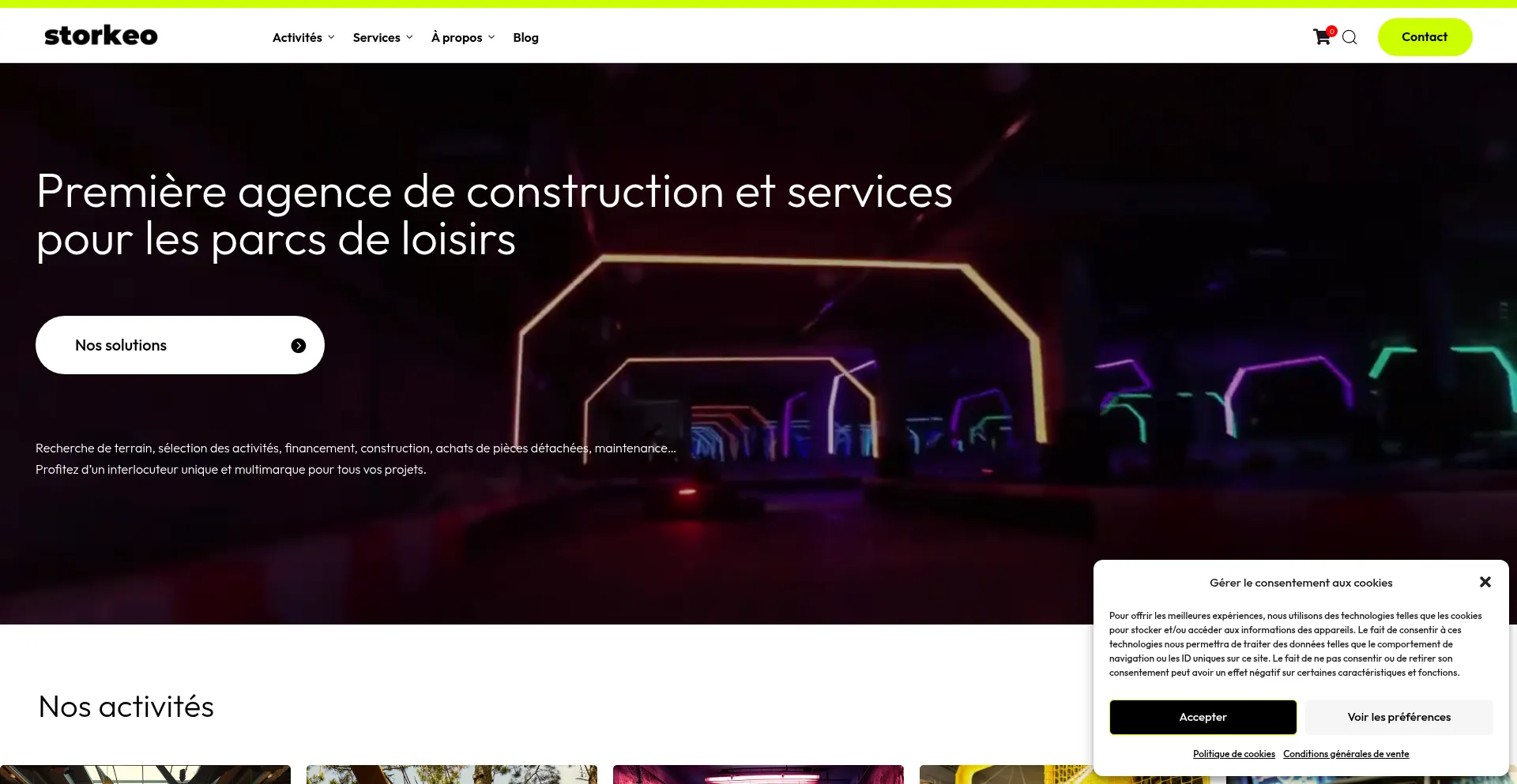 Website screenshot of Storkeo.com
