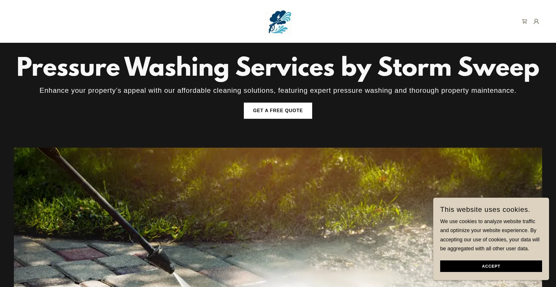 Website screenshot of Stormsweep.com