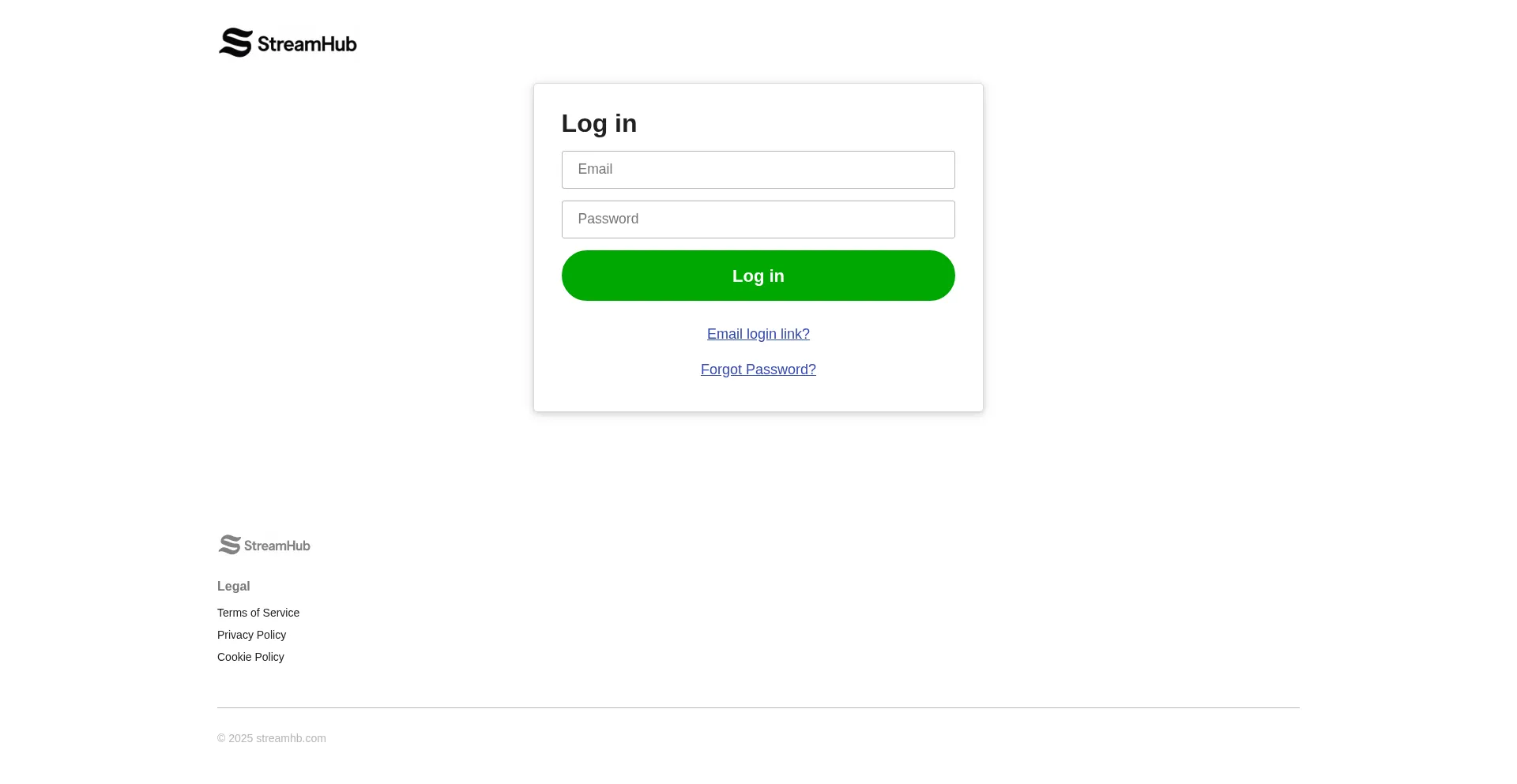 Website screenshot of Streamhb.com