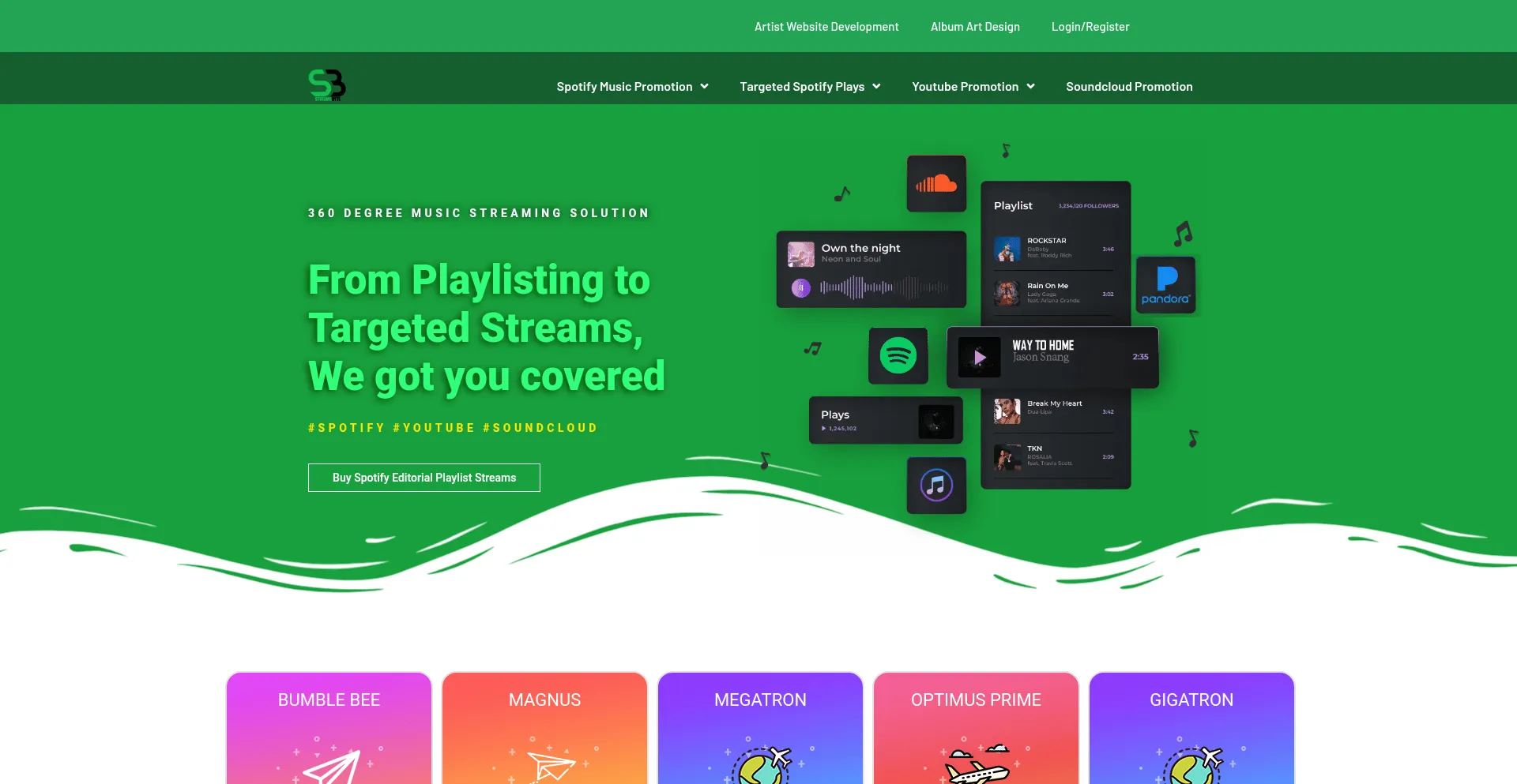 Website screenshot of Streamsbyte.com