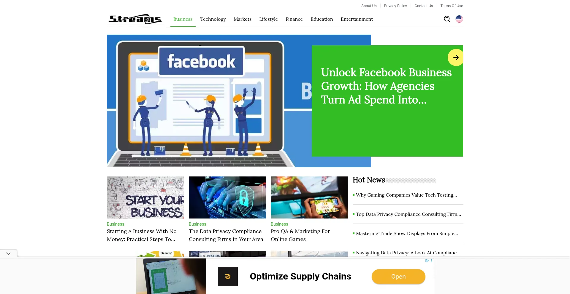 Website screenshot of Streamsinfo.com
