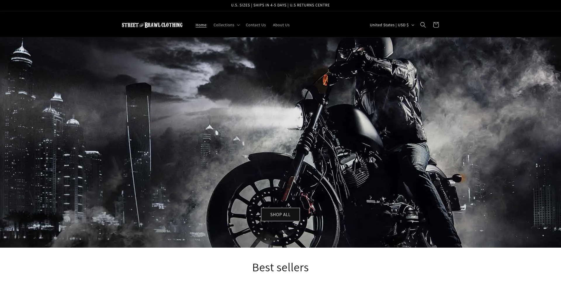 Website screenshot of Streetbrawlclothing.com