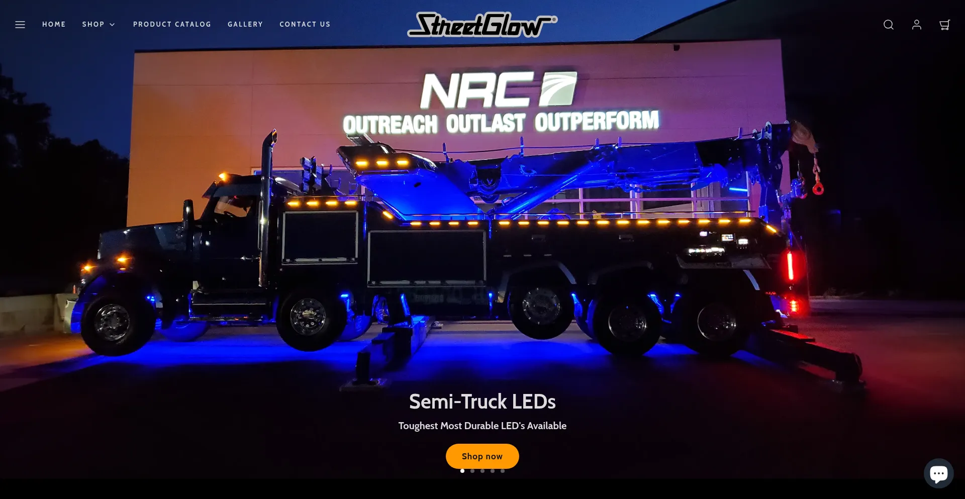 Website screenshot of Streetglow.com