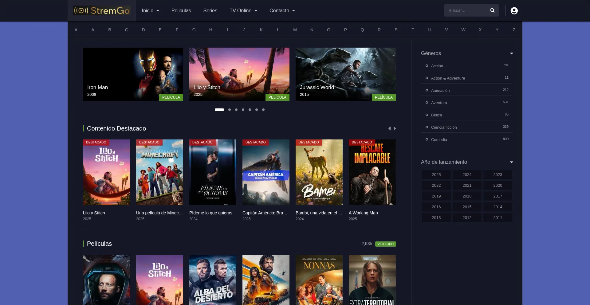 Website screenshot of Stremgo.es