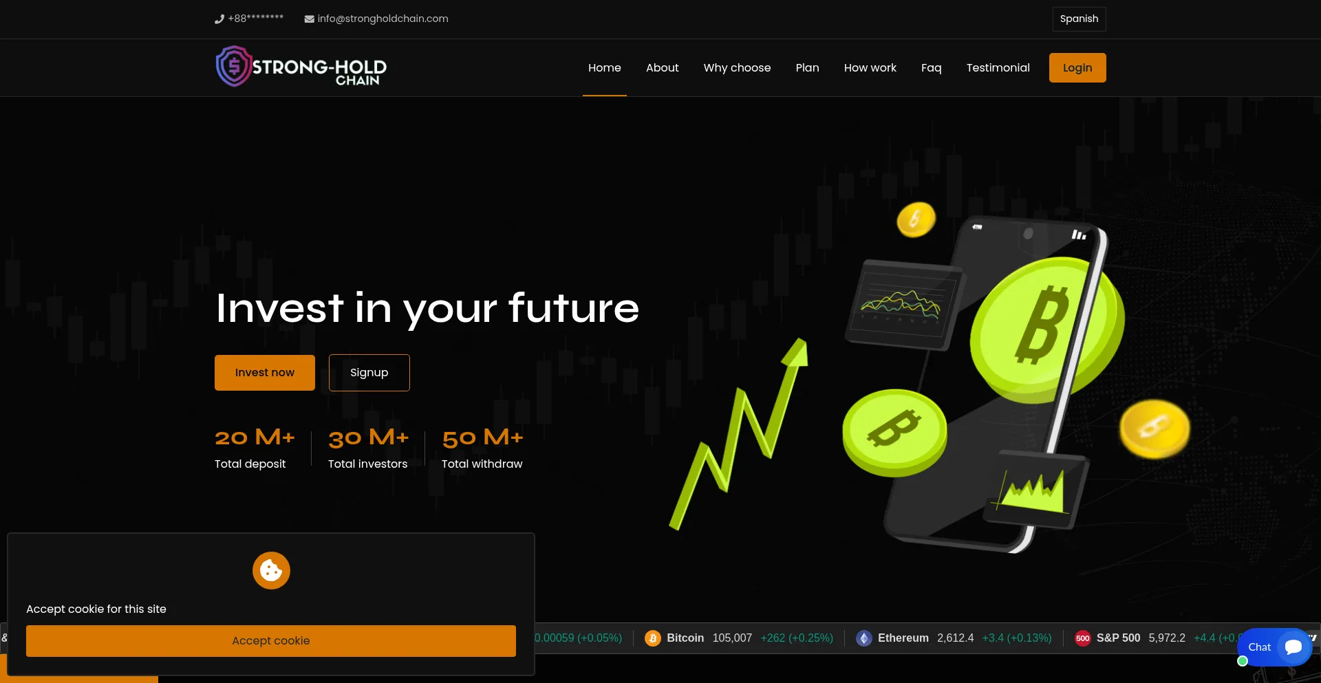 Website screenshot of Strongholdchain.com