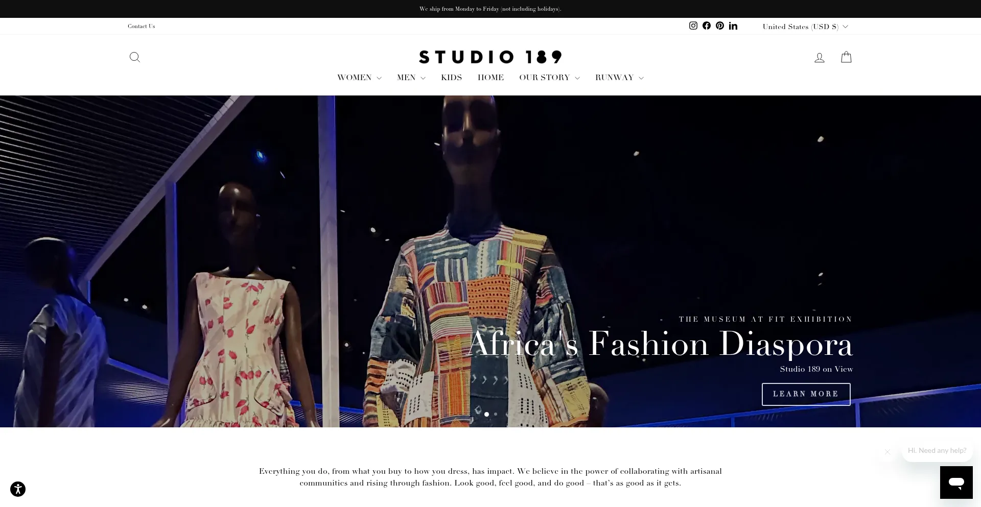 Website screenshot of Studiooneeightynine.com
