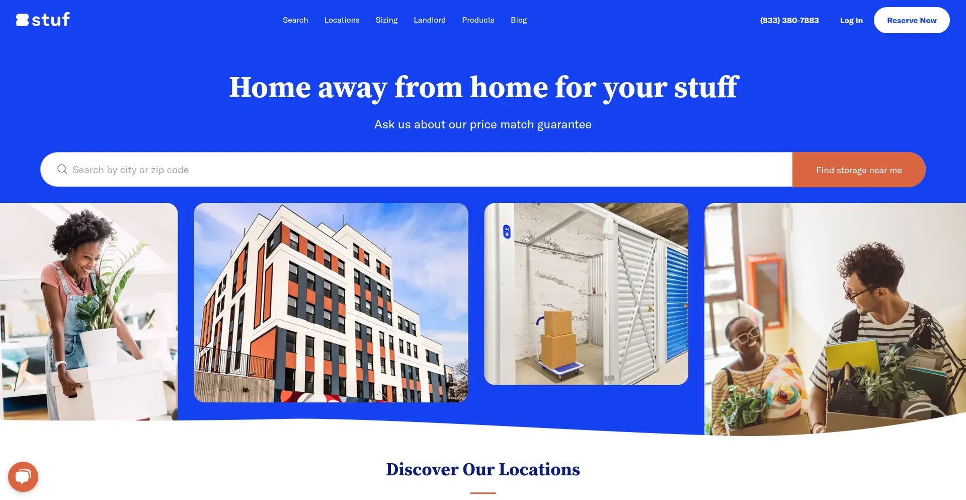 Website screenshot of Stufstorage.com