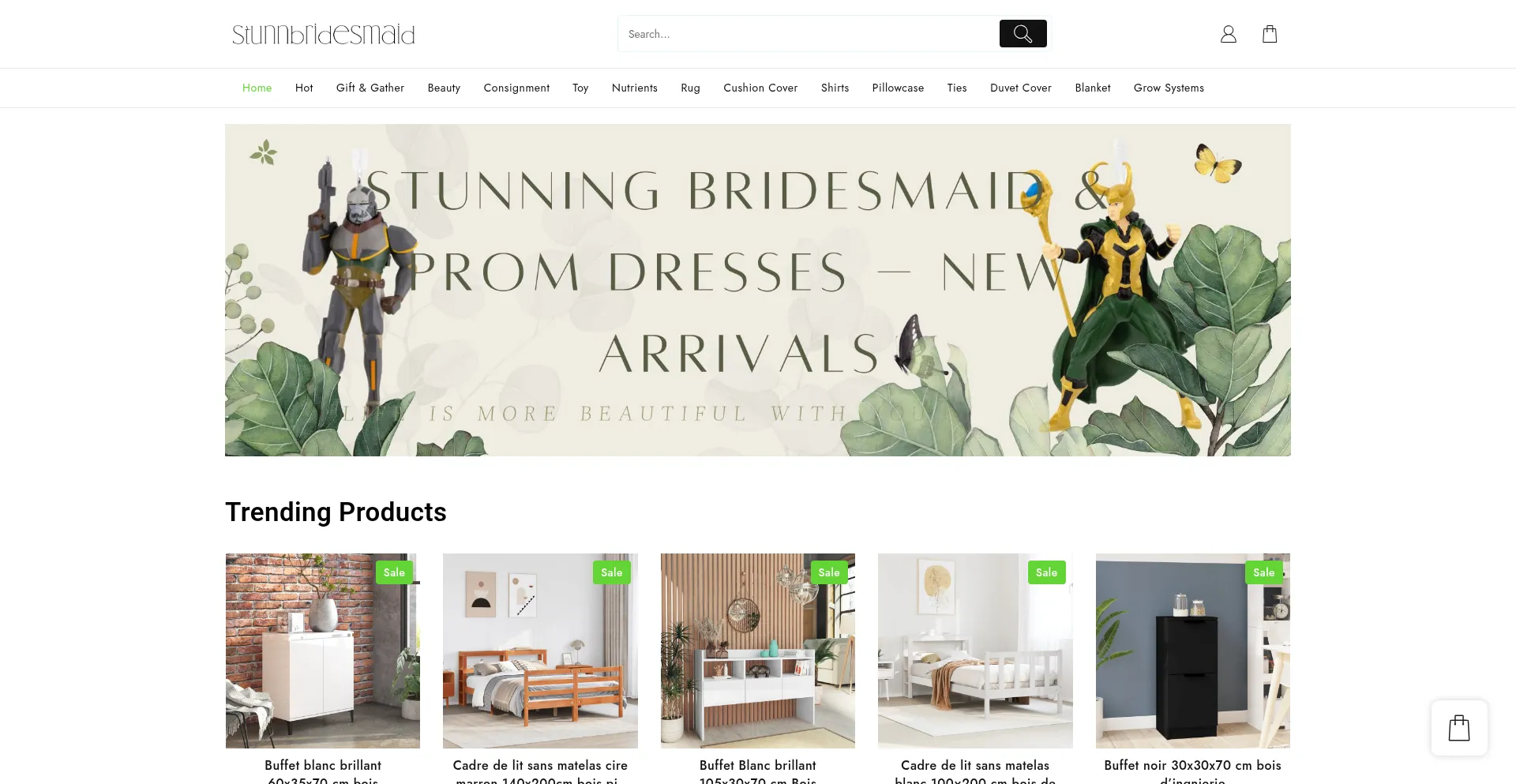 Website screenshot of Stunnbridesmaid.com