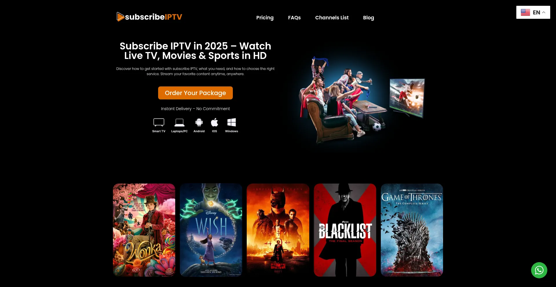 Website screenshot of Subscribeiptv.com