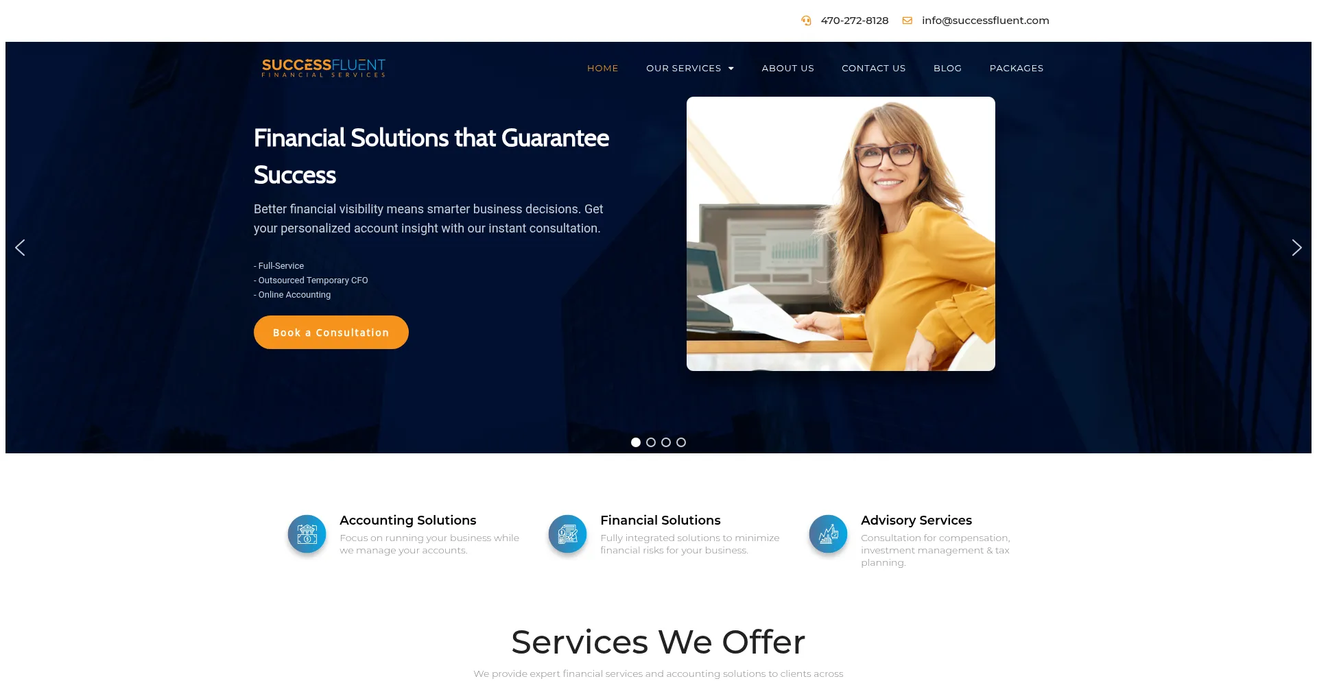 Website screenshot of Successfluent.com