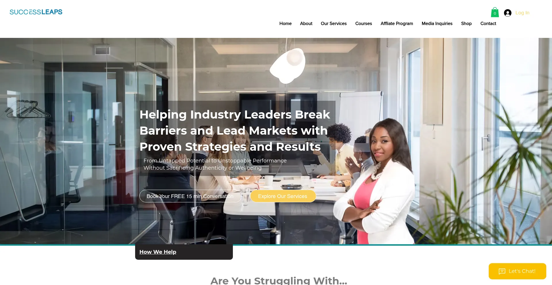 Website screenshot of Successleaps.com