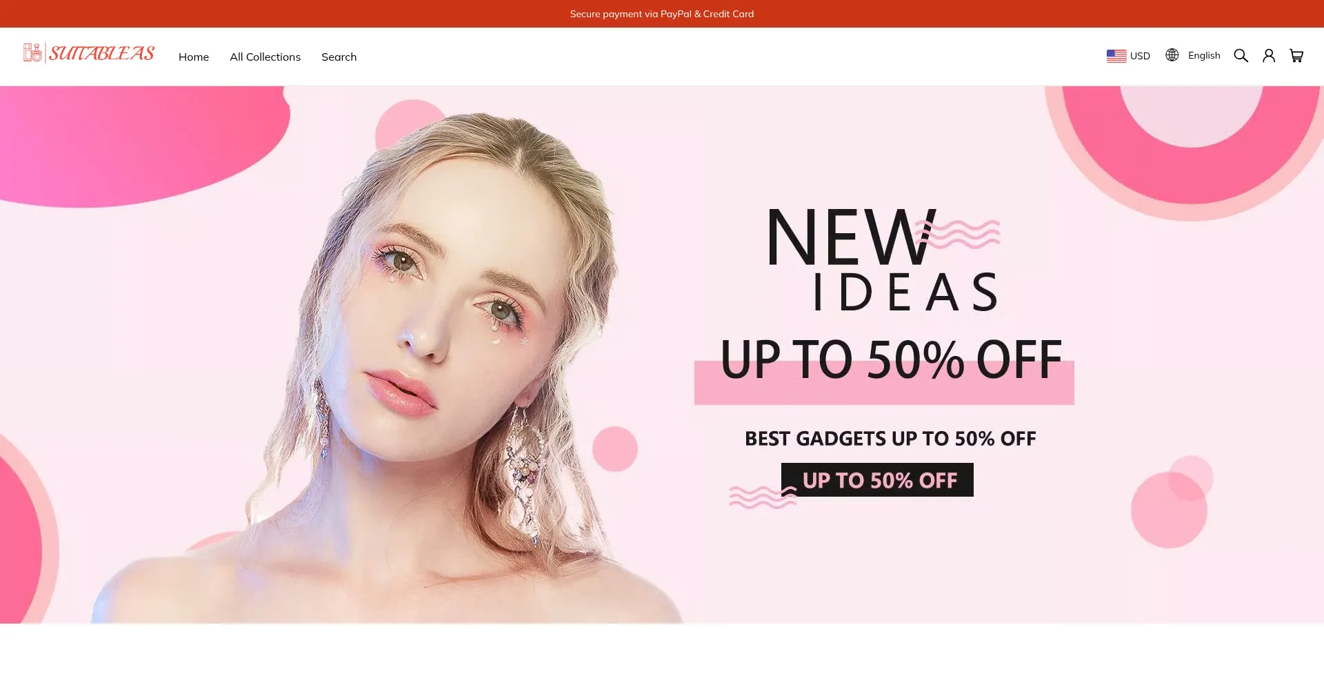 Website screenshot of Suitableas.com