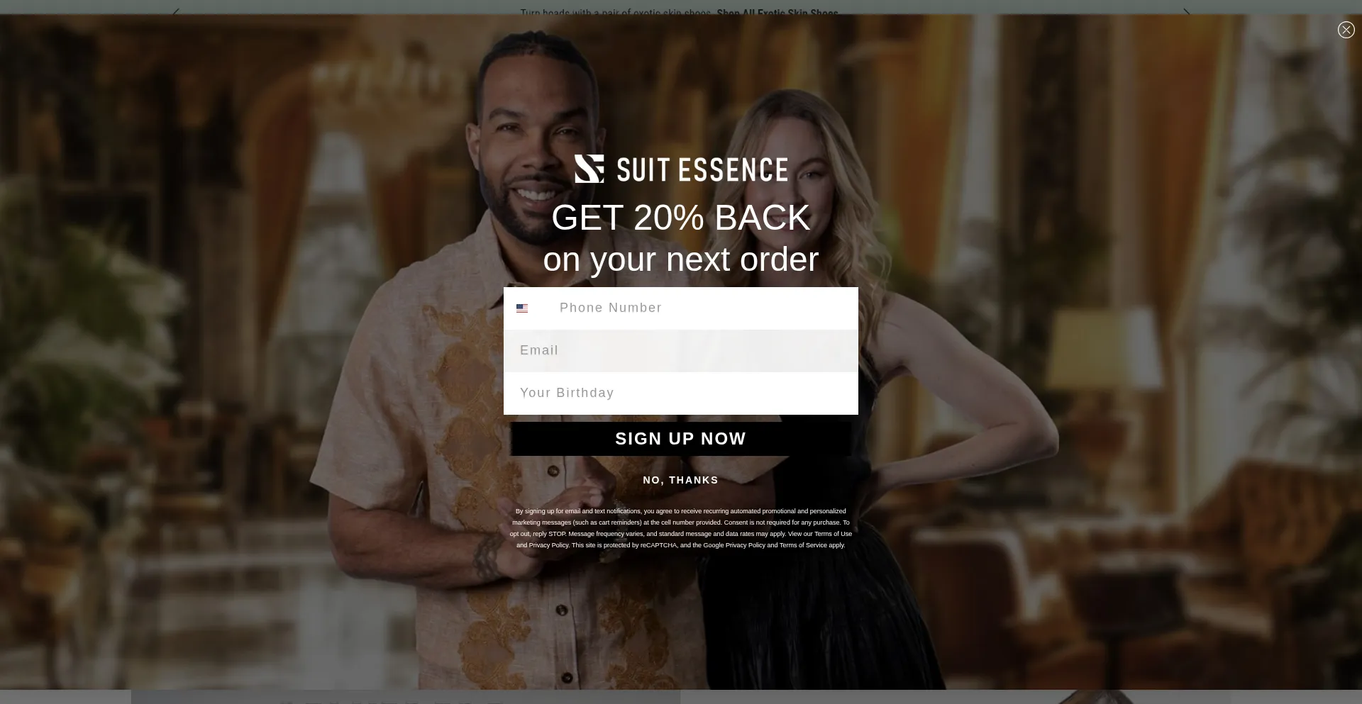 Website screenshot of Suitessence.com