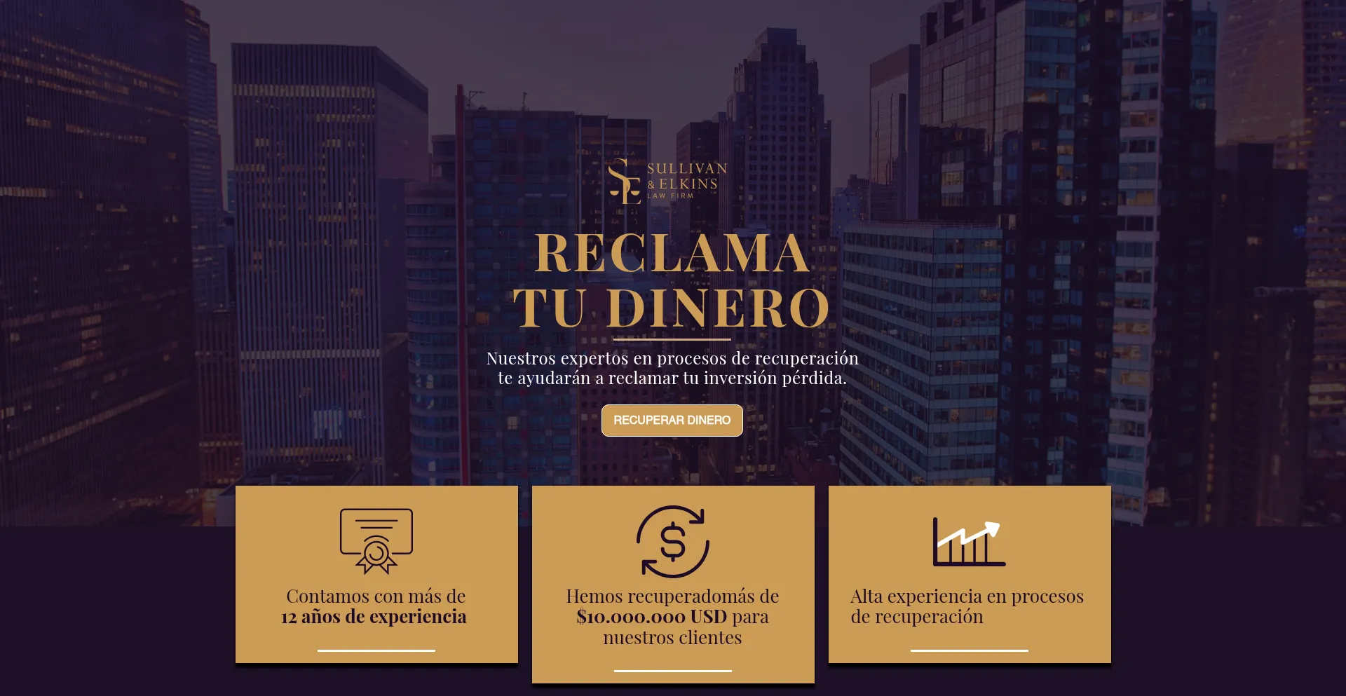 Website screenshot of Sullivanelkinslaw.com