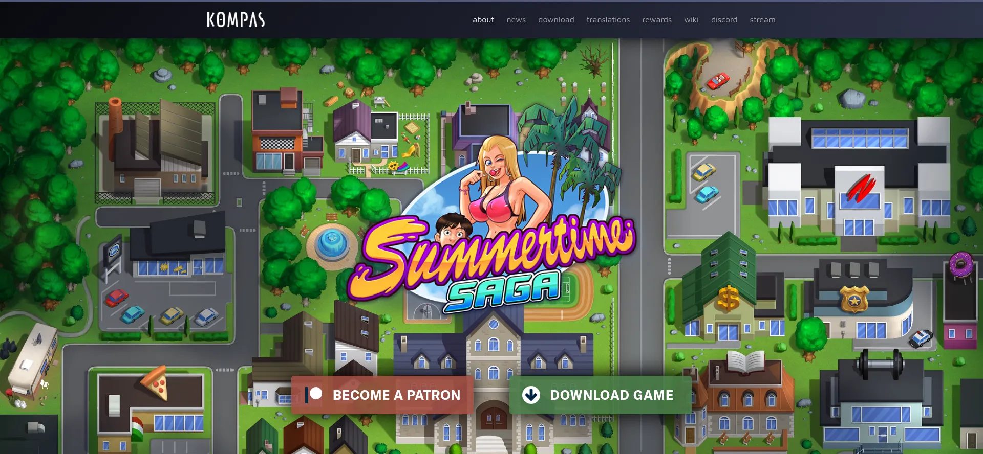 Website screenshot of Summertimesaga.com