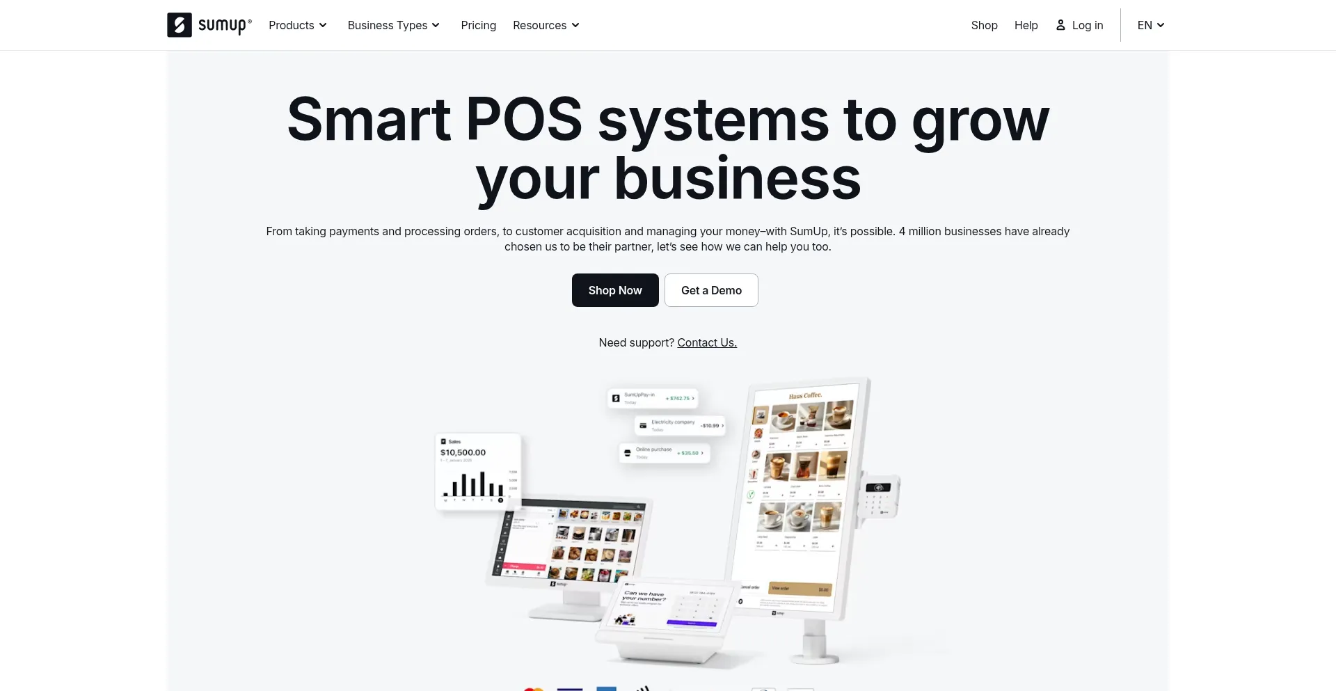 Website screenshot of Sumup.com