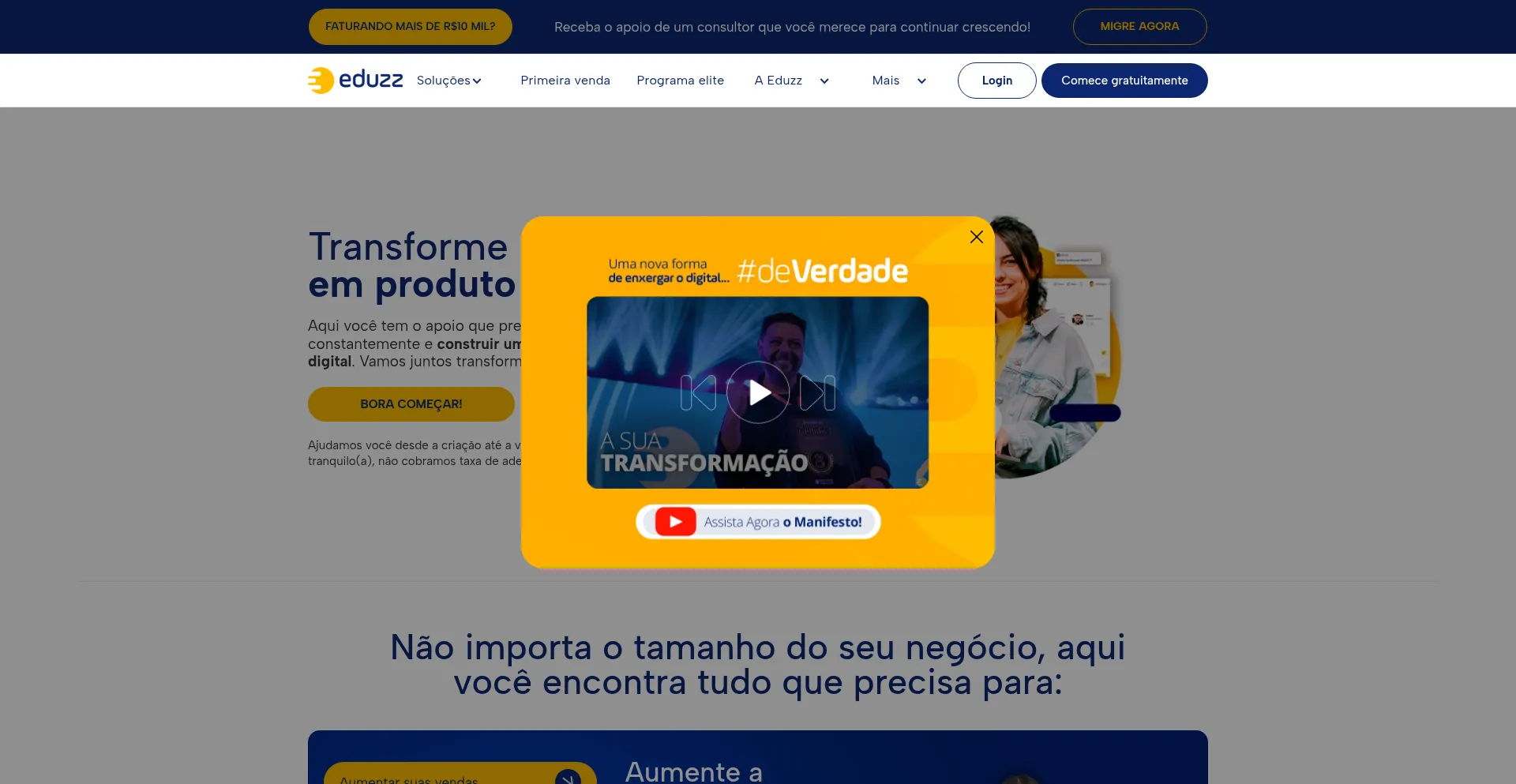 Website screenshot of Sun.eduzz.com