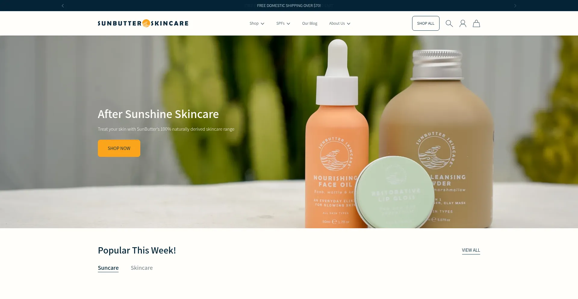 Website screenshot of Sunbutter.com.au