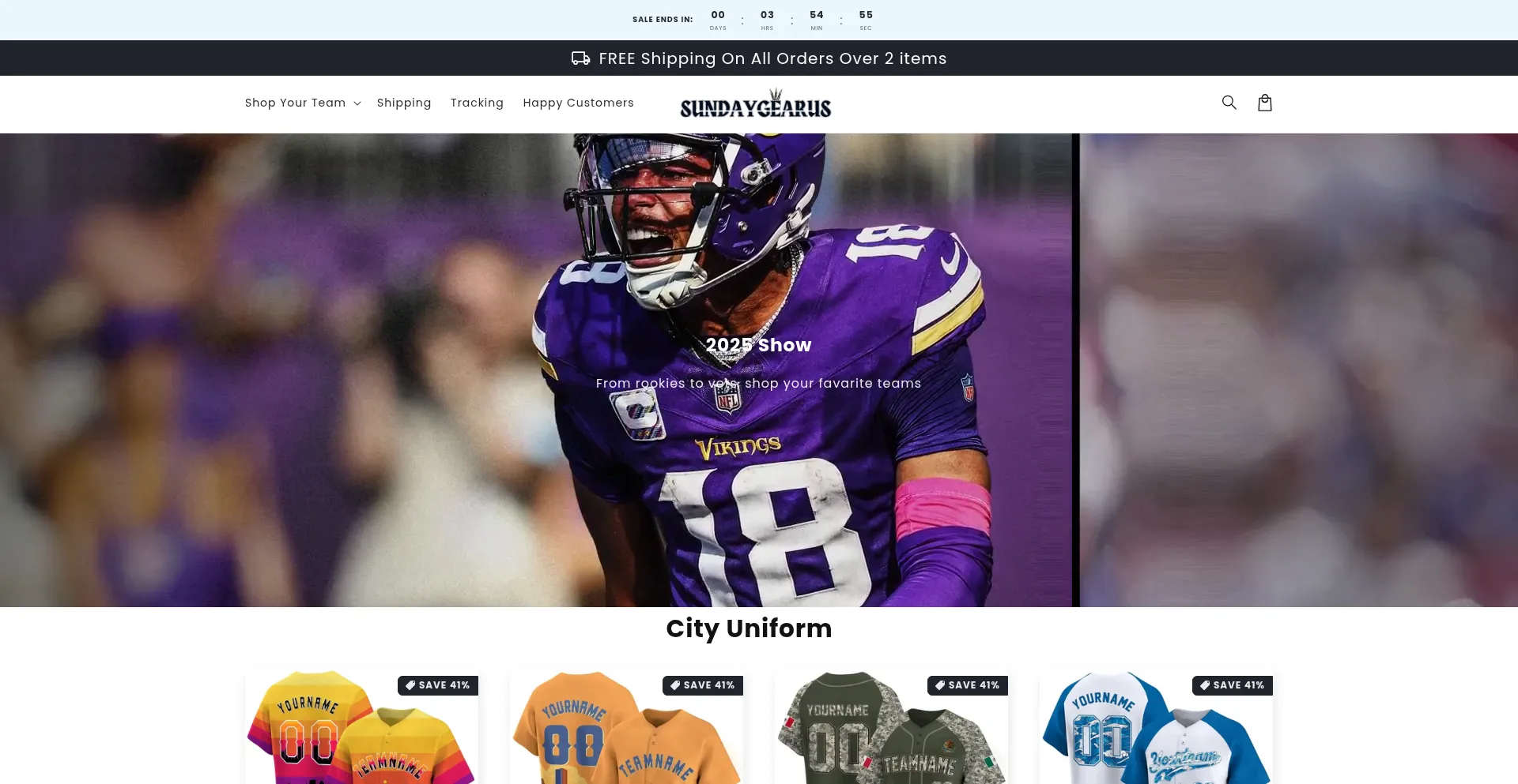 Website screenshot of Sundaygearus.com