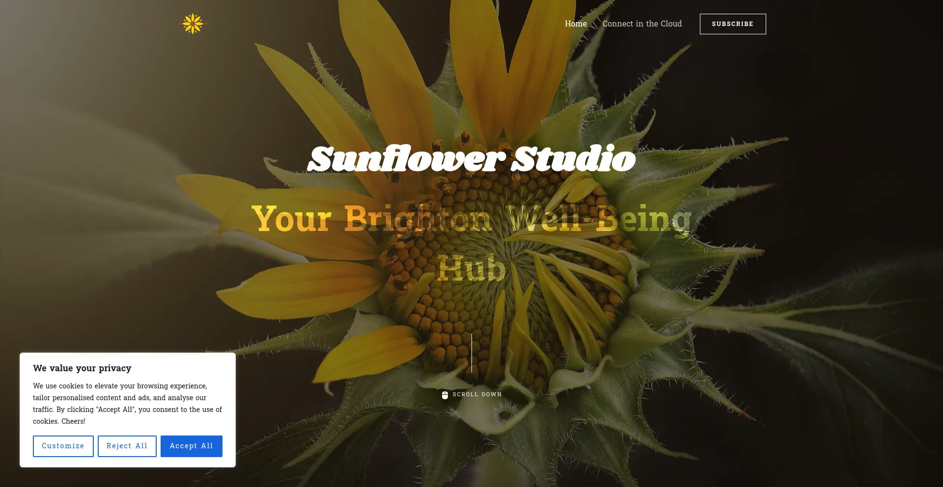 Website screenshot of Sunflowerstudio.space