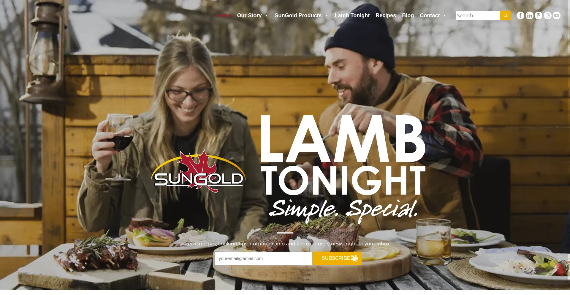 Website screenshot of Sungoldmeats.com