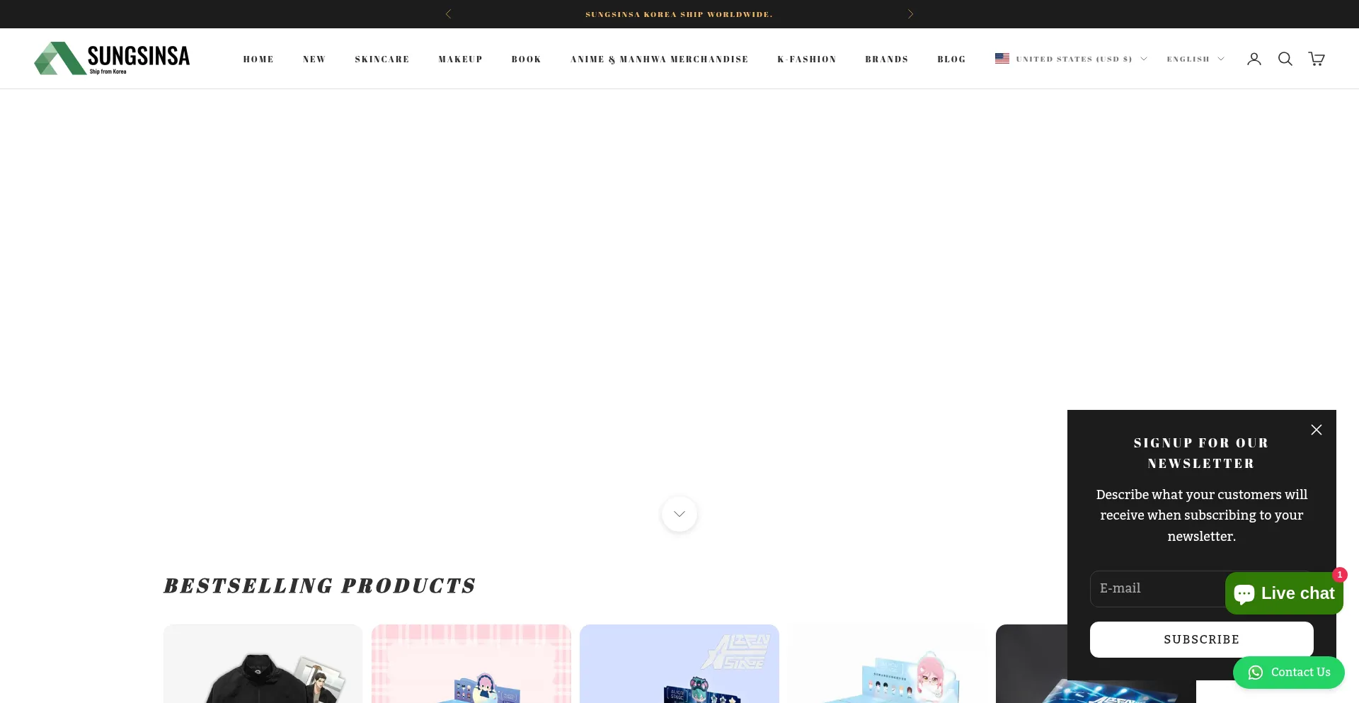 Website screenshot of Sungsinsa.com