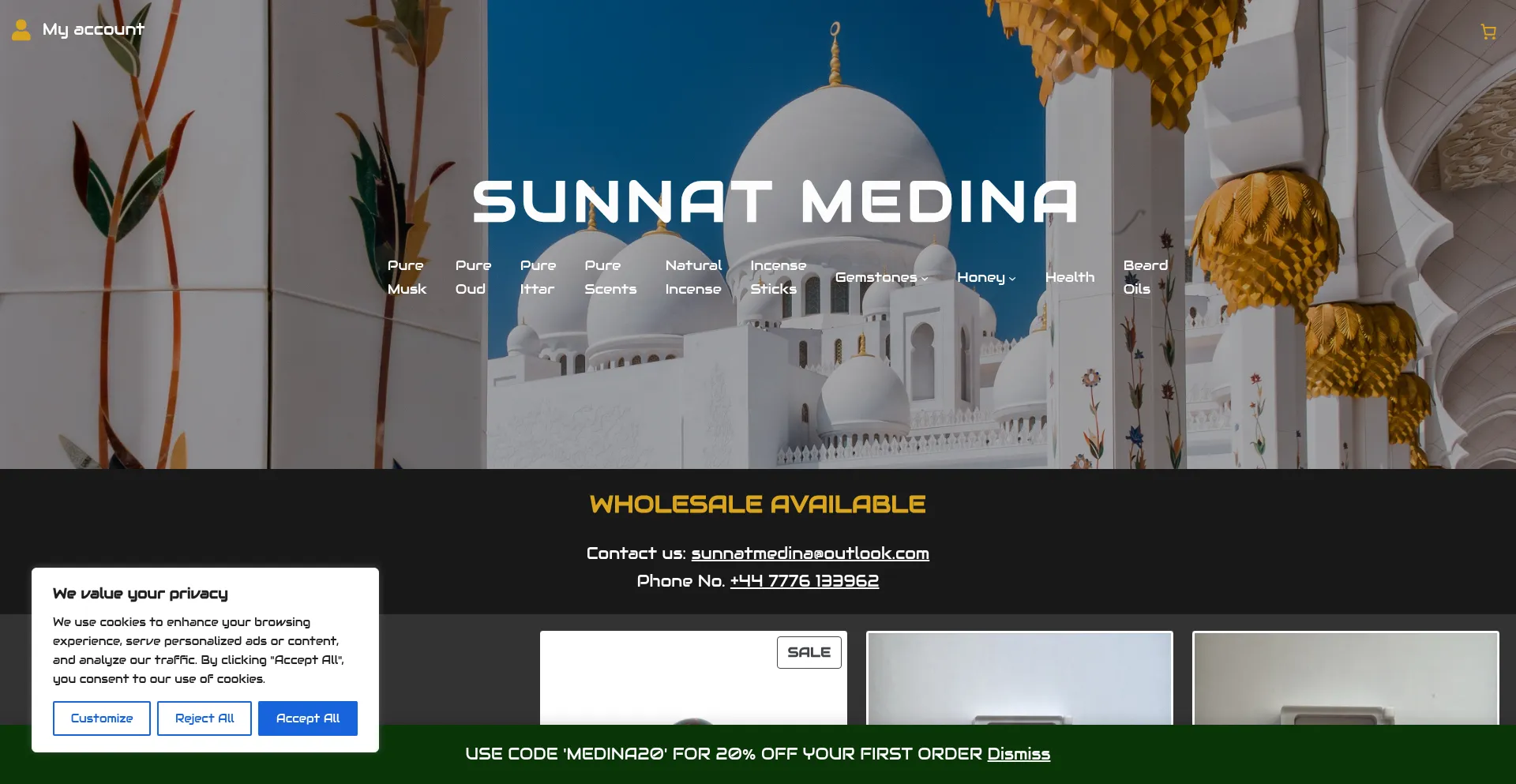 Website screenshot of Sunnatmedina.com