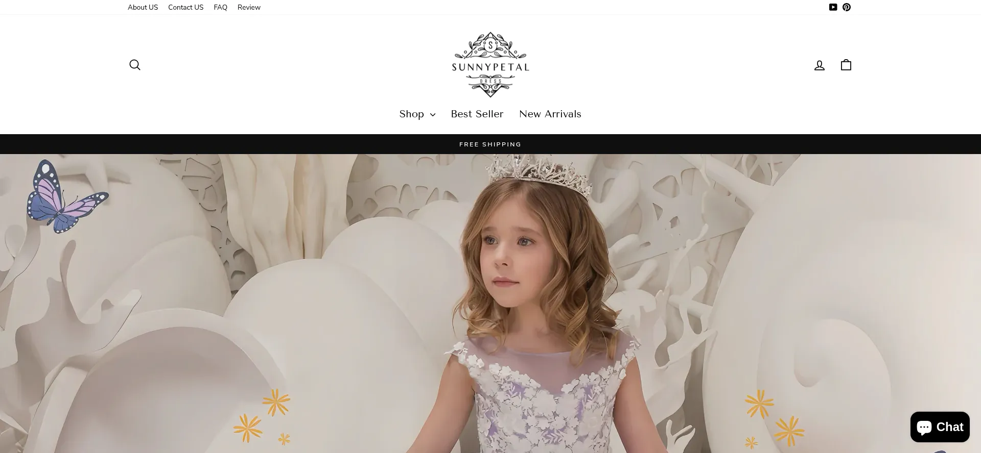 Website screenshot of Sunnypetal.com