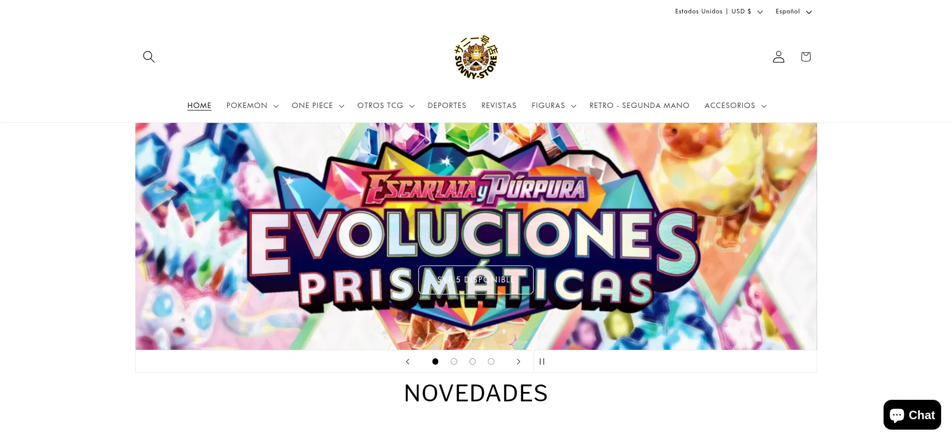 Website screenshot of Sunnystore.es