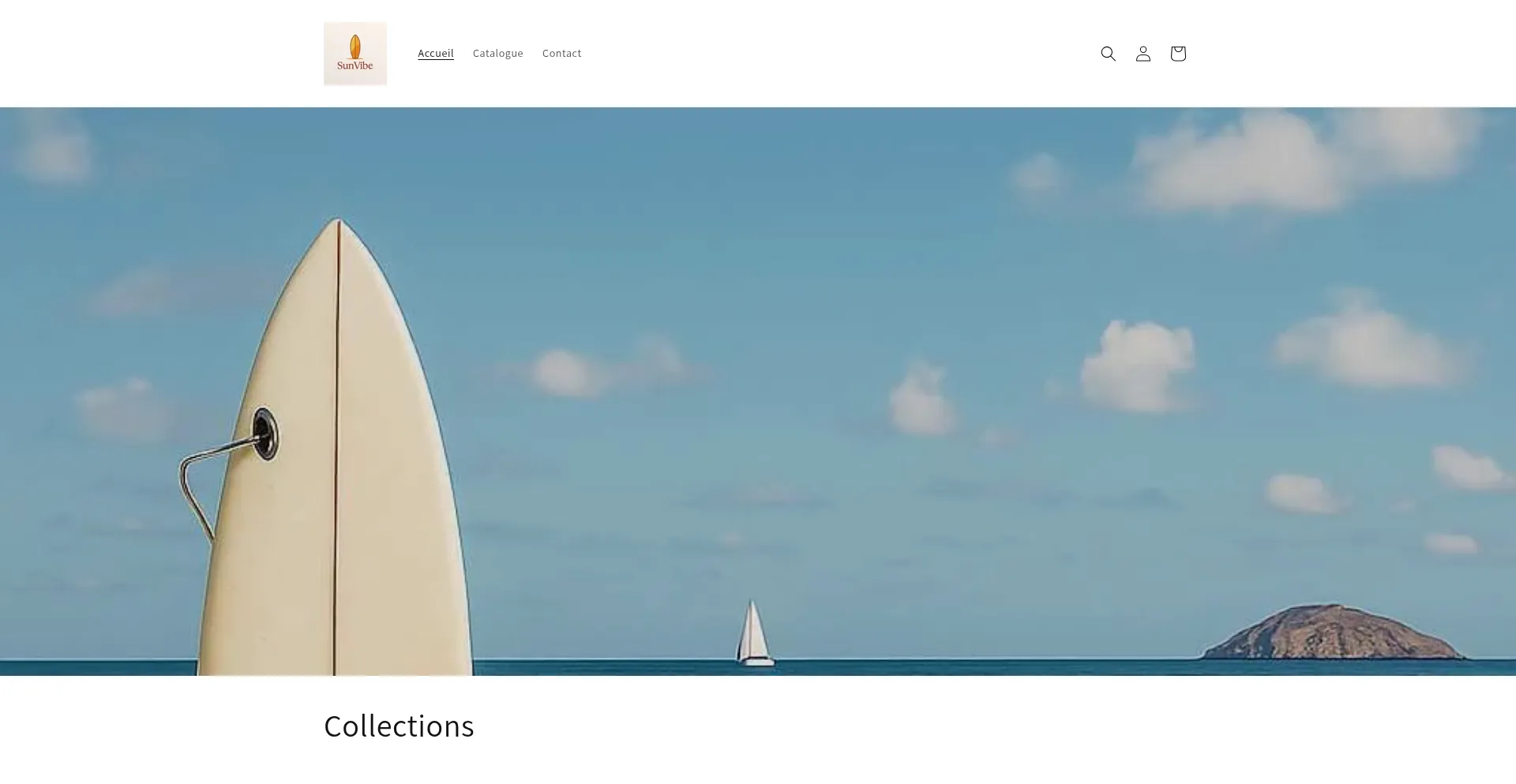Website screenshot of Sunvibe2.myshopify.com