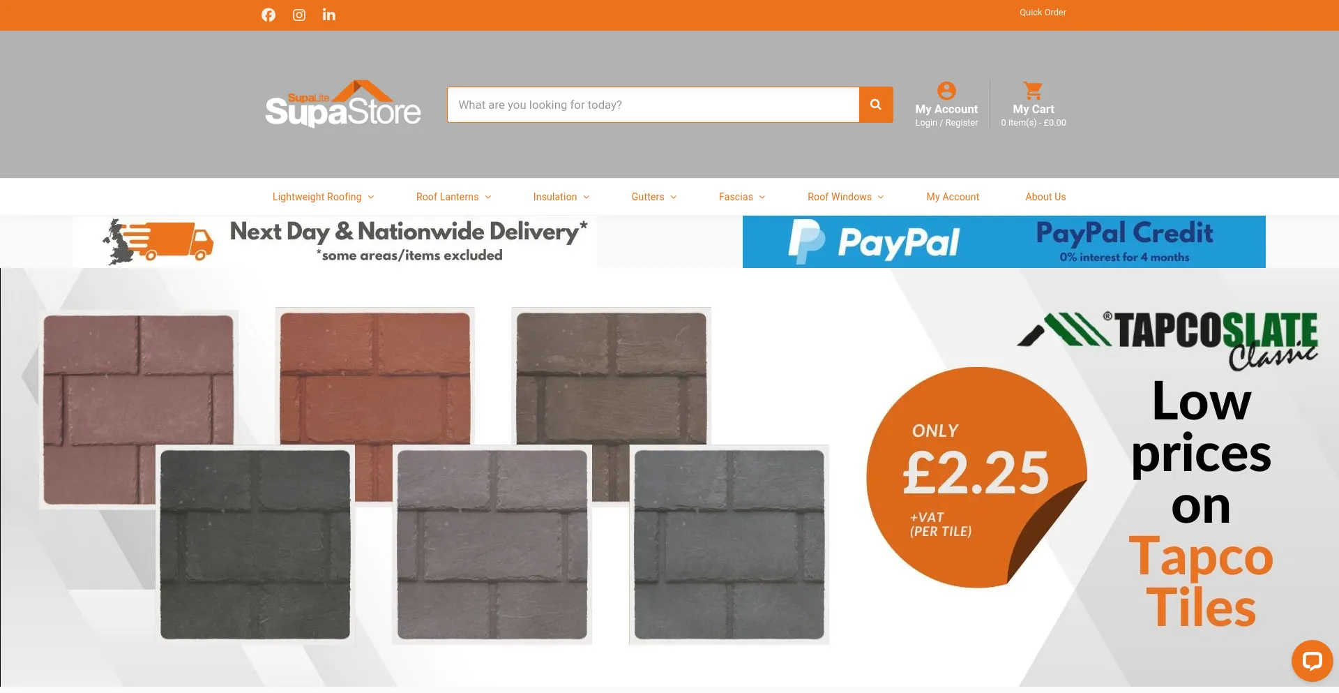 Website screenshot of Supalitesupastore.co.uk
