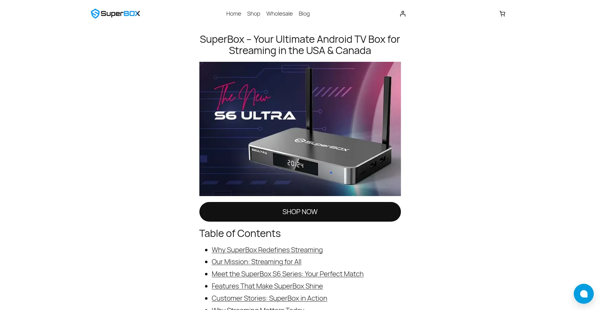 Website screenshot of Superbox.ph