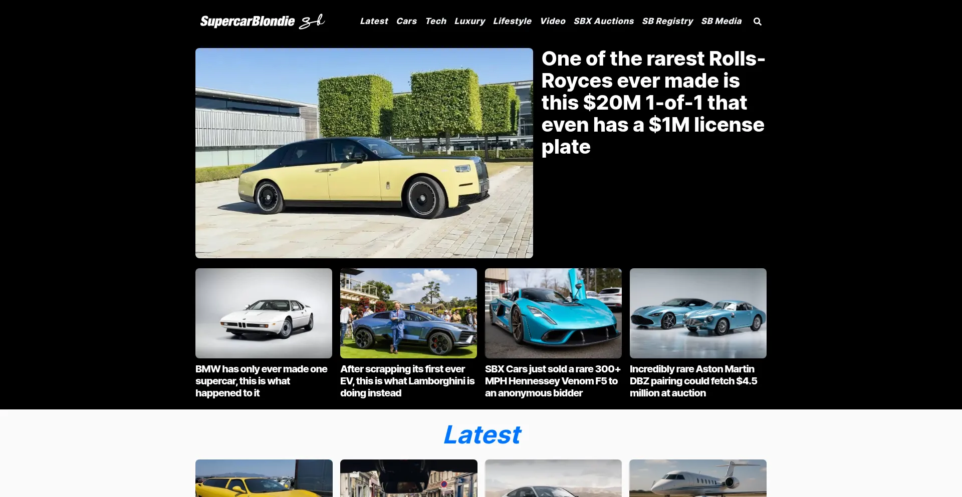 Website screenshot of Supercarblondie.com