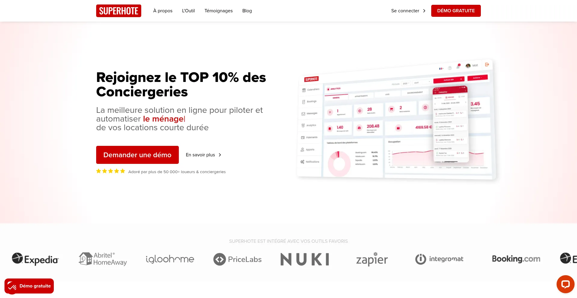 Website screenshot of Superhote.com
