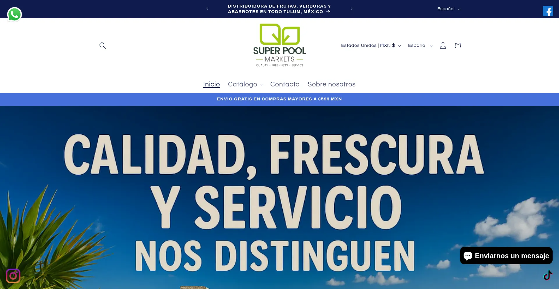 Website screenshot of Superpoolmarkets.com