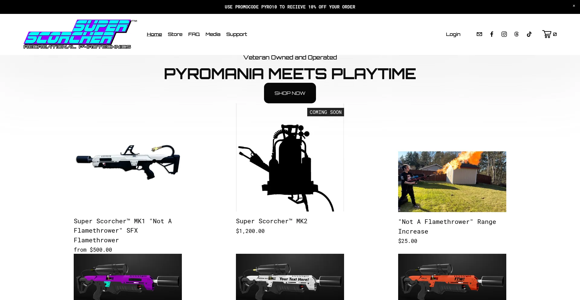Website screenshot of Superscorcher.com
