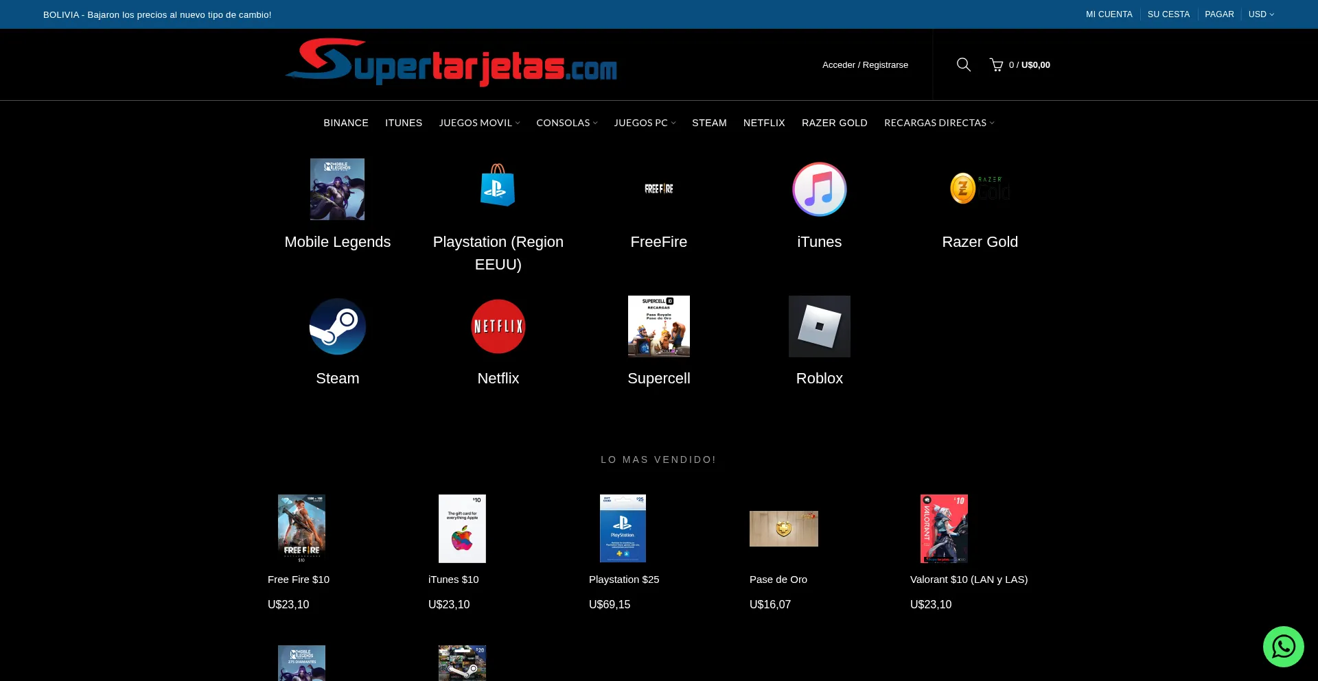 Supertarjetas.com Screenshot