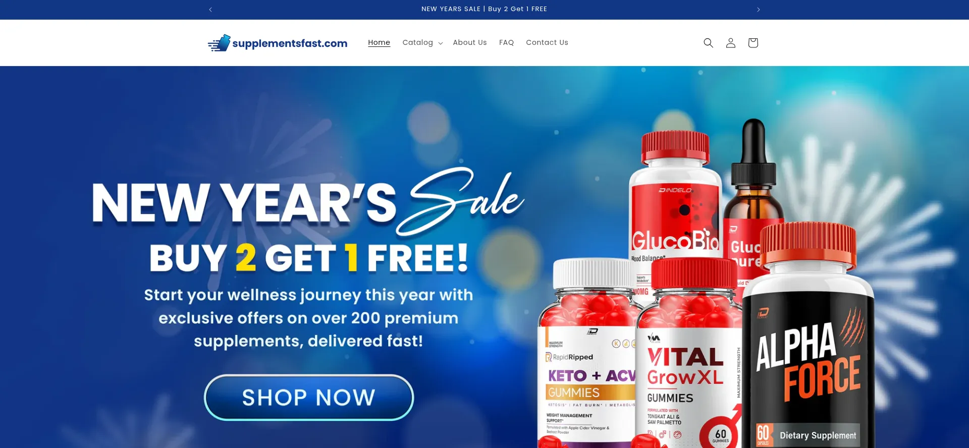 Website screenshot of Supplementsfast.com