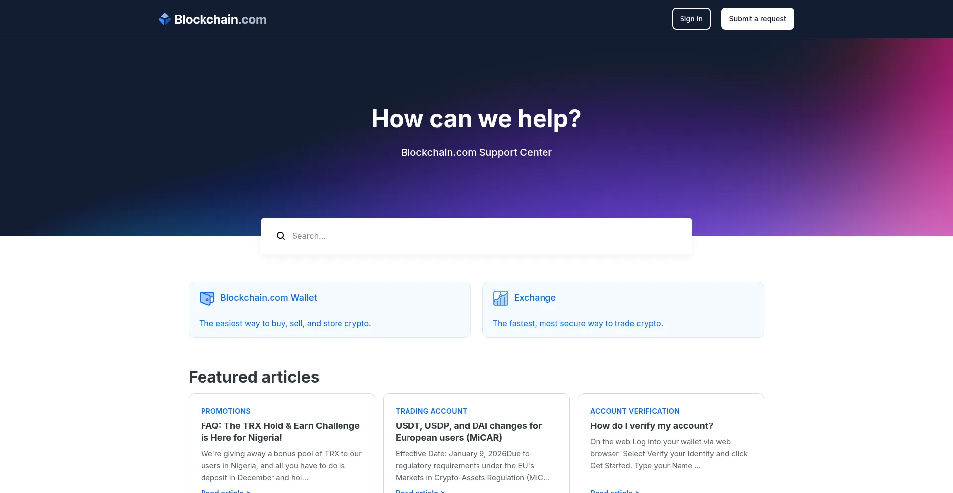 Support.blockchain.com