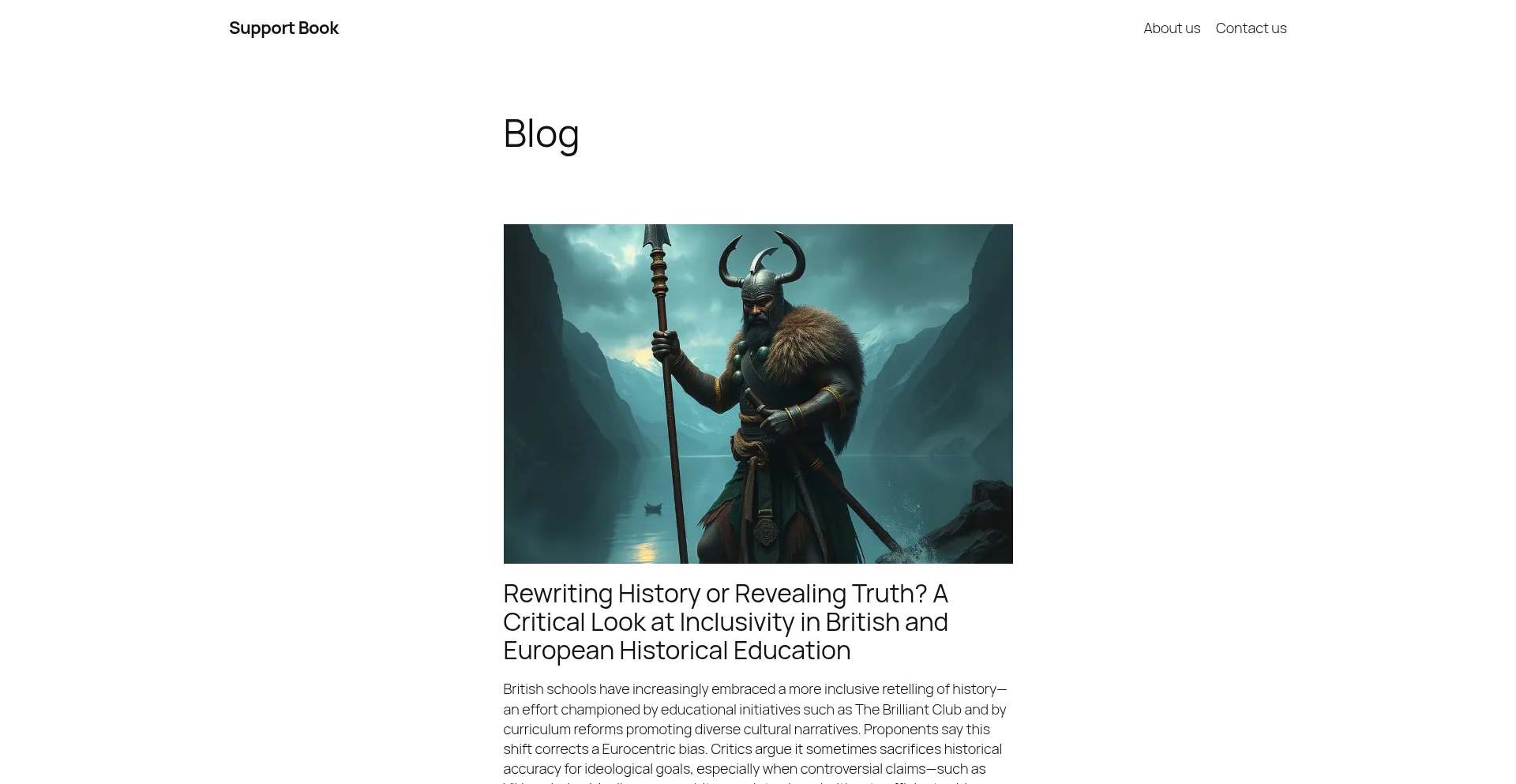 Website screenshot of Supportbook.com