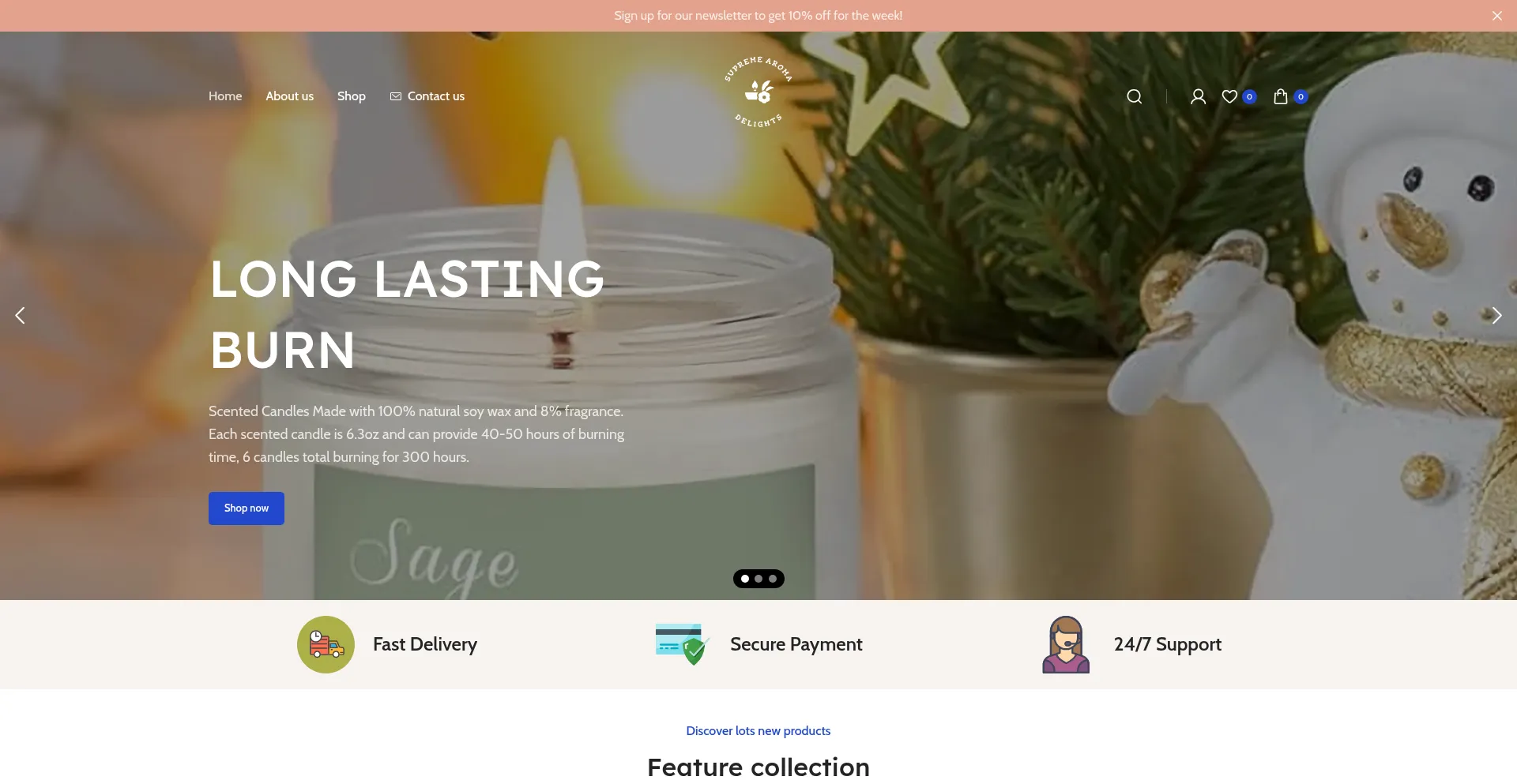Website screenshot of Supremearoma.com