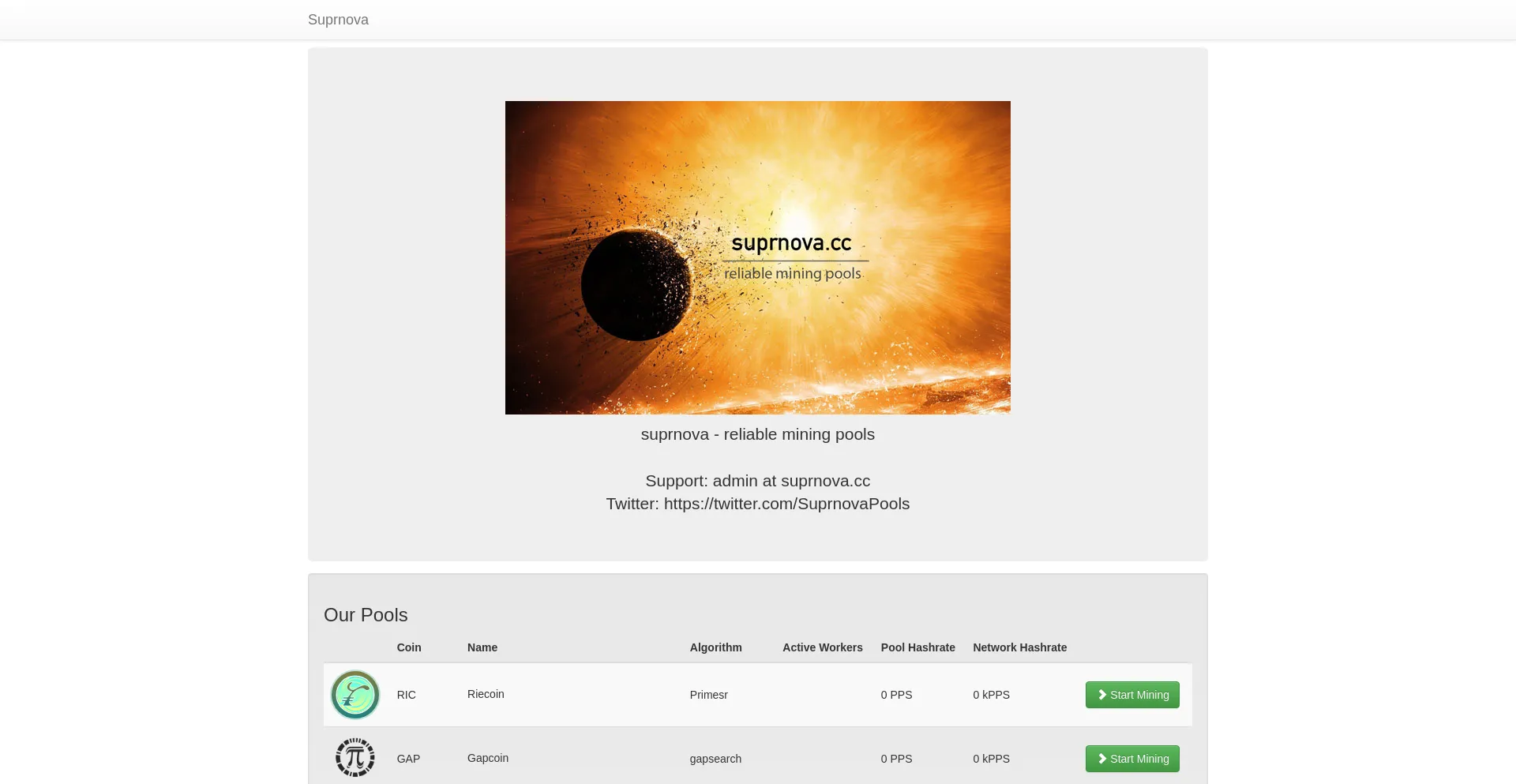 Website screenshot of Suprnova.cc
