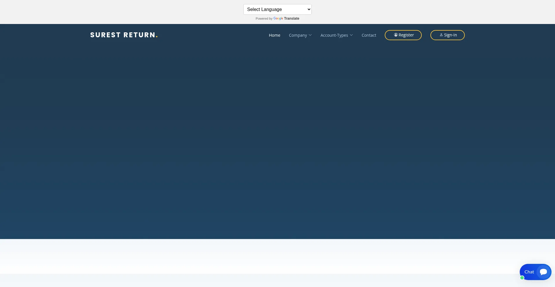 Website screenshot of Surestreturn.com