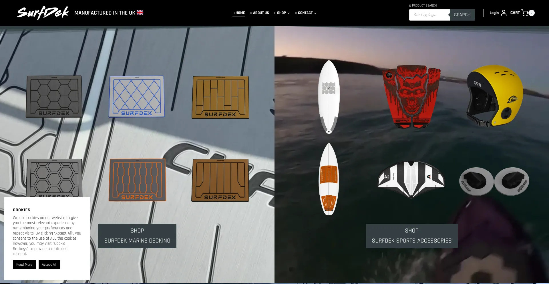 Website screenshot of Surfdek.co.uk