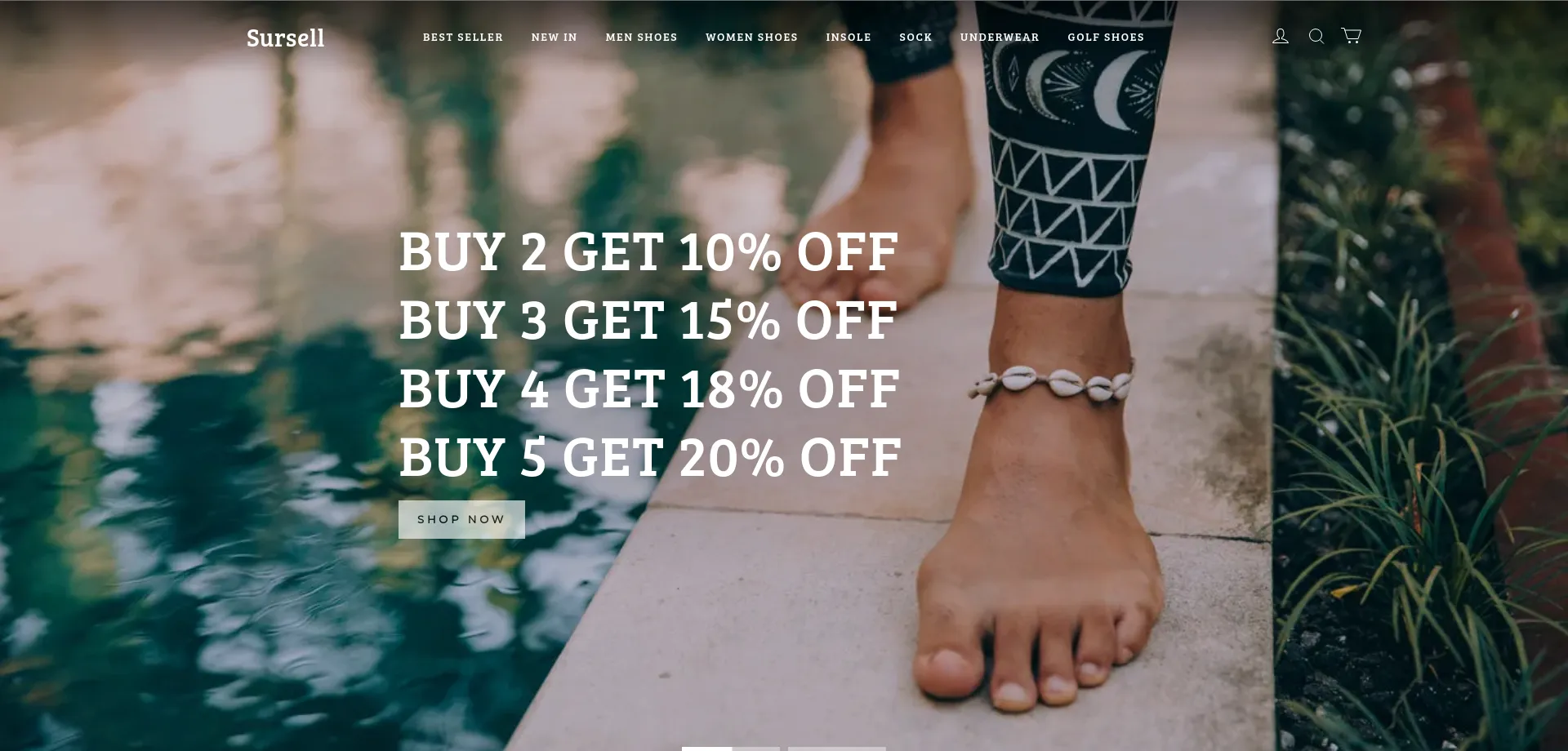 Website screenshot of Sursell.com