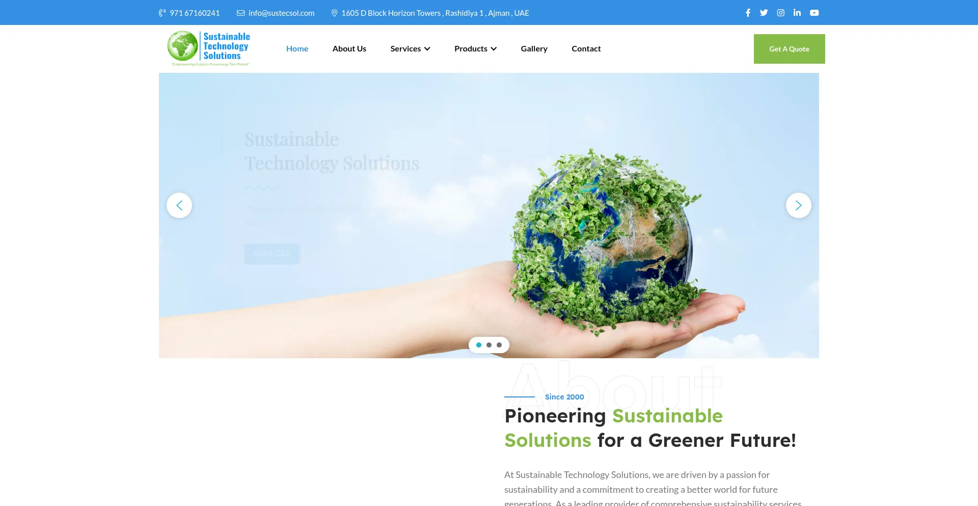 Website screenshot of Sustecsol.com