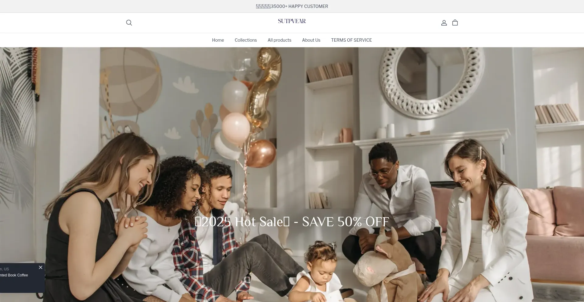 Website screenshot of Sutpvear.com