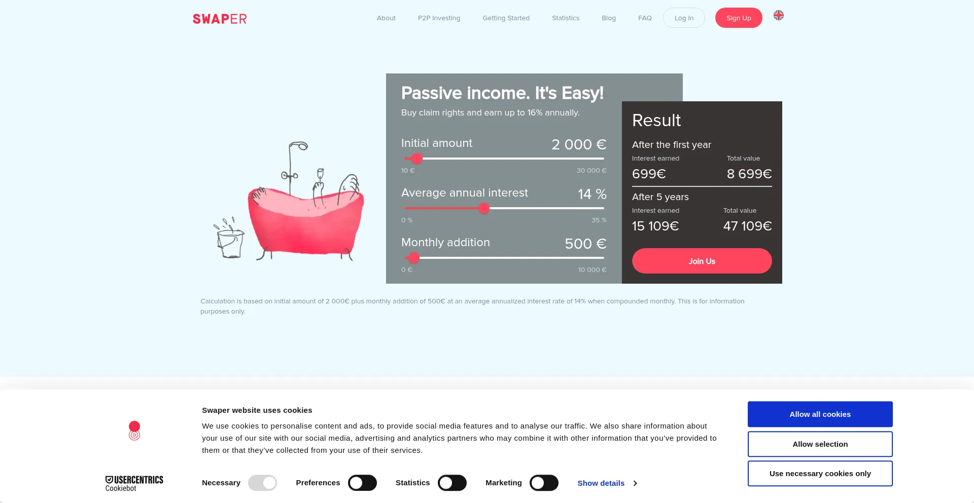Website screenshot of Swaper.com